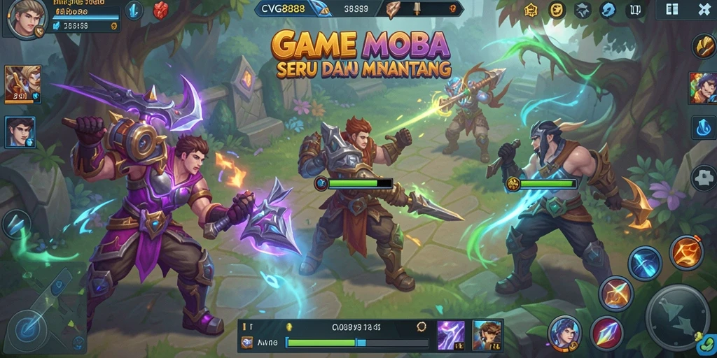 Screenshot gameplay <strong>CVG8888</strong> menampilkan pertarungan intens antara tim hero.