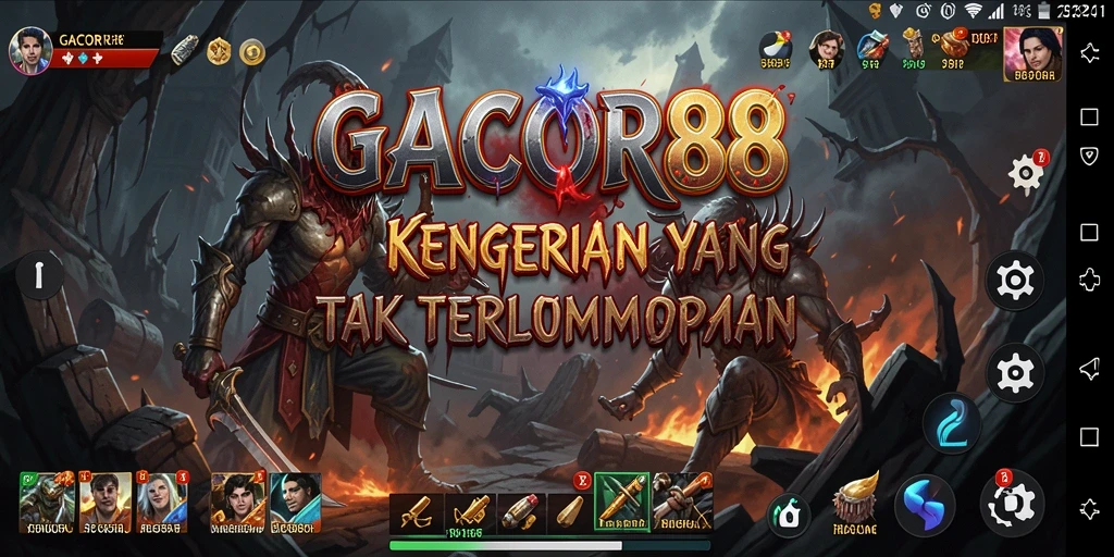 Tampilan gameplay GACOR88 menampilkan suasana menegangkan dan mencekam.