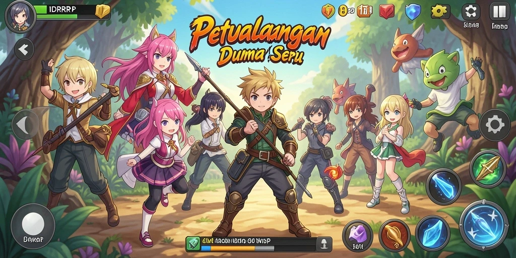 Gameplay seru dengan karakter Anime penuh warna dan misi menarik.