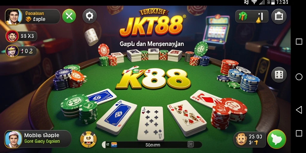 Screenshot dari gameplay Gaple yang seru di JKT88.
