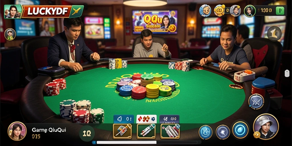 Tampilan gameplay QiuQiu yang seru dan interaktif.