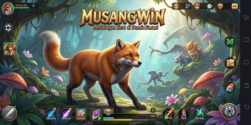 Screenshot gameplay MUSANGWIN yang menunjukkan aksi petualangan seru.