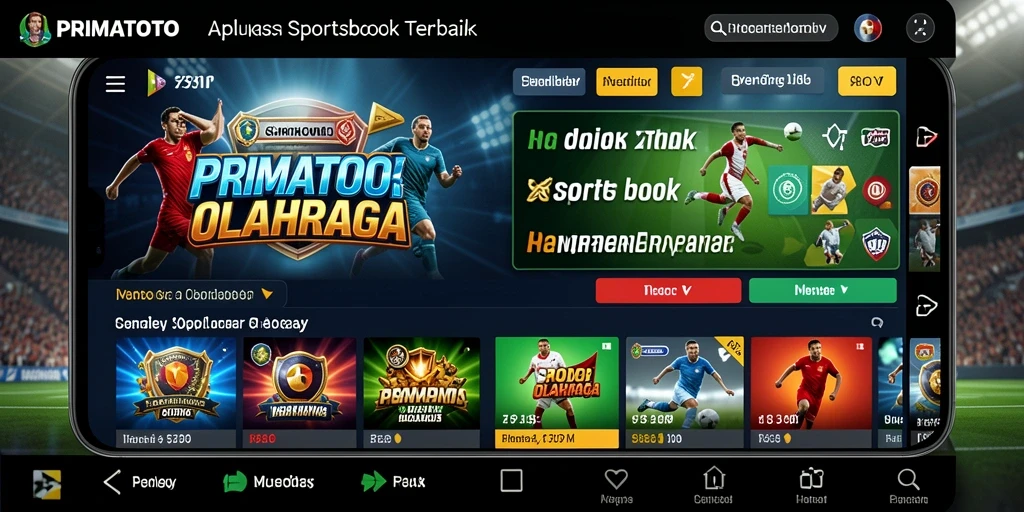 Tampilan gameplay PRIMATOTO dengan fitur Sportsbook yang menarik.
