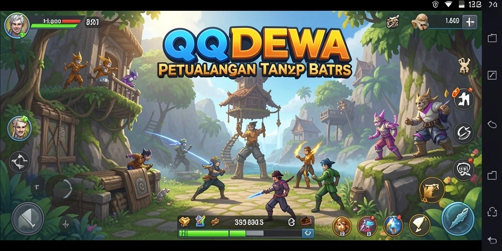 Tampilan gameplay menakjubkan dalam QQDEWA, penuh petualangan dan tantangan.