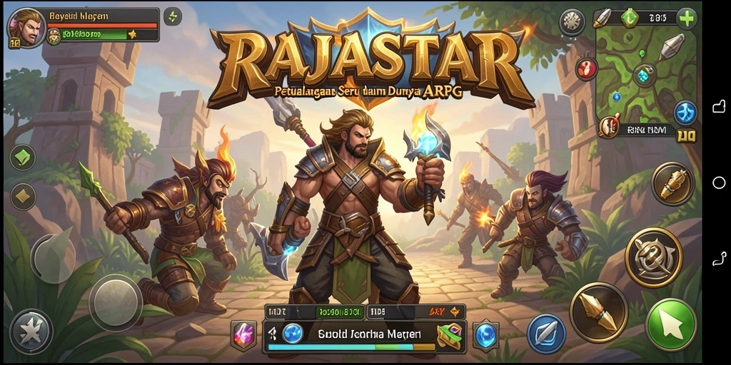 Tampilan seru dalam aksi gameplay ARPG RAJASTAR.