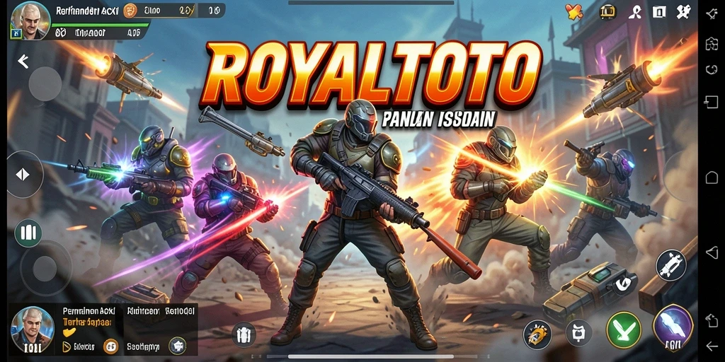 Tampilan utama gameplay ROYALTOTO yang mendebarkan dan penuh aksi.