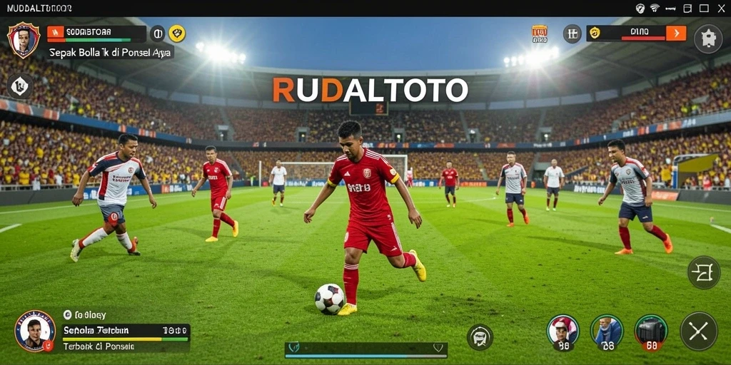 Tampilan menarik saat bermain RUDALTOTO dengan grafik sepak bola yang realistis.