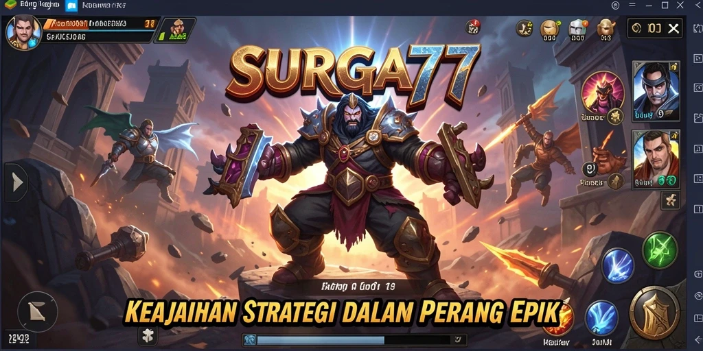 Tampilan menarik gameplay strategi di SURGA77.