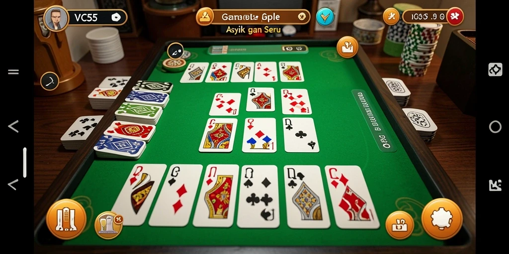 Tampilan gameplay Gaple yang seru dan menarik di VC55.