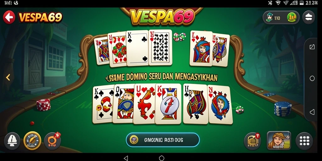 Screenshot VESPA69 menampilkan gameplay Domino yang seru.